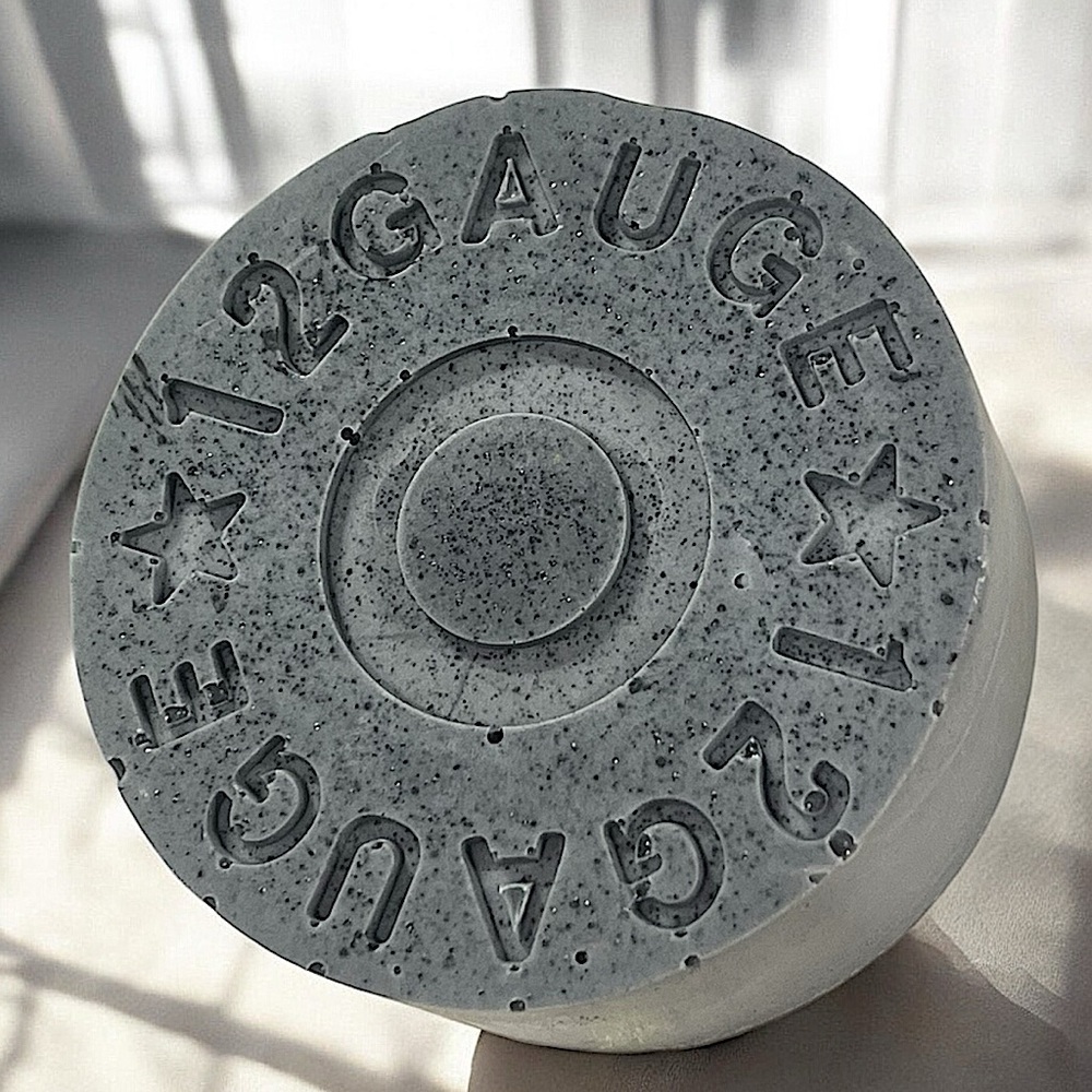 Vanilla sugar soap 12 gauge bullet handmade 3x3 inch & 5oz shea butter